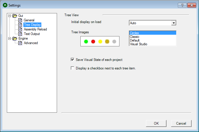 Tree Display Settings